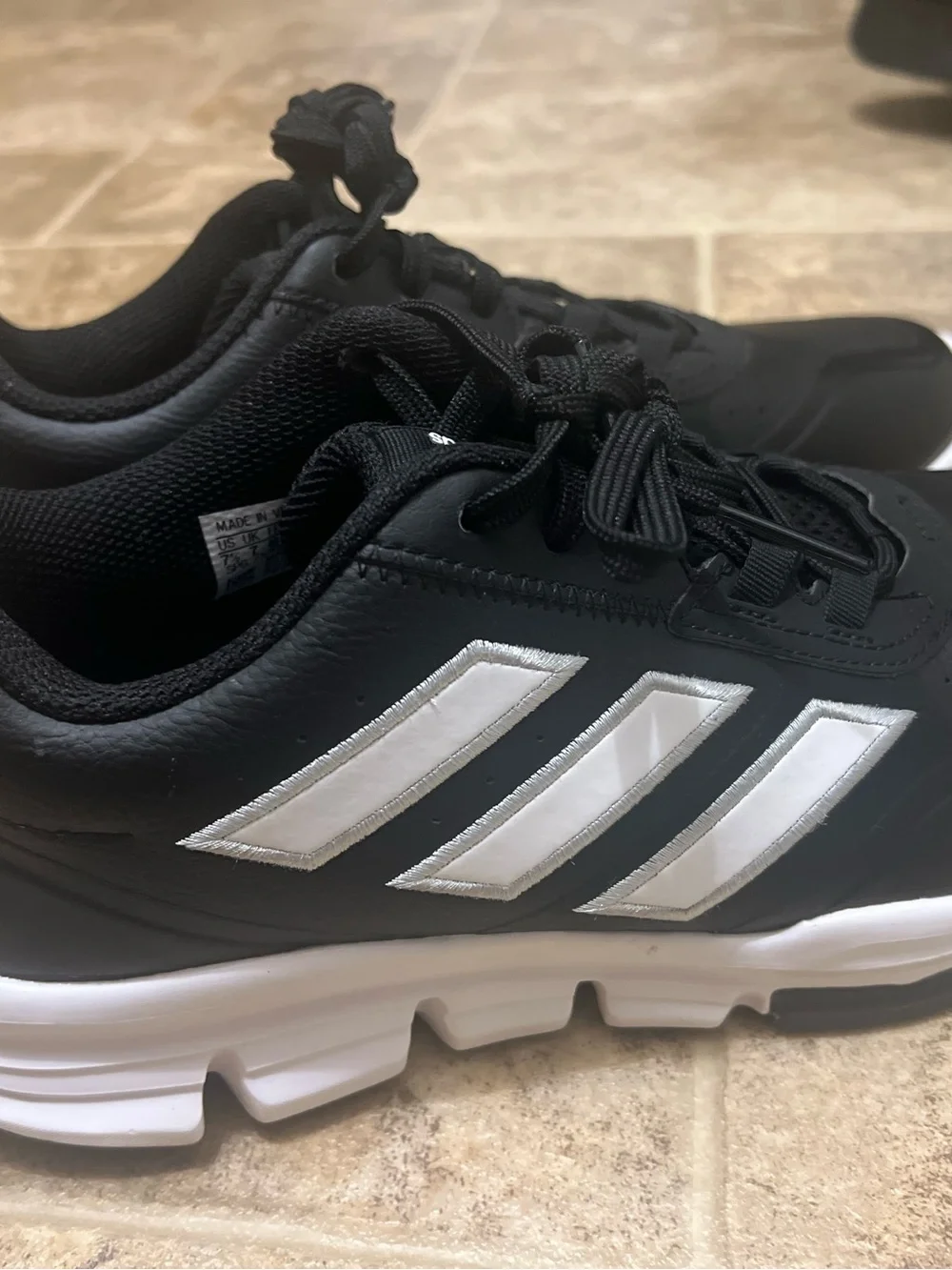 adidas men Black Sneakers with White Stripes